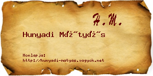 Hunyadi Mátyás névjegykártya