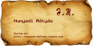 Hunyadi Mátyás névjegykártya